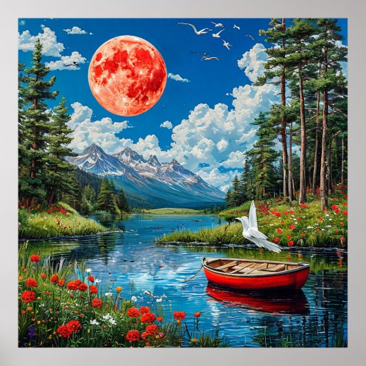 Pittoresk landschap poster (Voorkant)