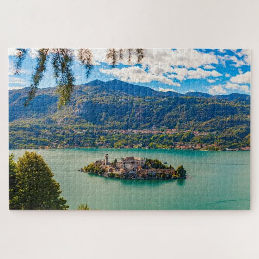 Pittoresk landschap van het eiland San Giulio, Ita Legpuzzel (Horizontaal)