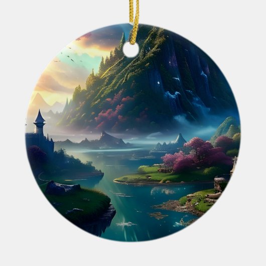 Pittoresk Landschap Vier Keramisch Ornament (Voorkant)