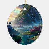 Pittoresk Landschap Vier Keramisch Ornament (Links)