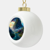 Pittoresk Landschap Vier Keramische Bal Ornament (Rechts)