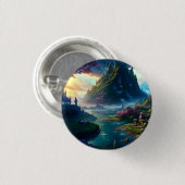 Pittoresk Landschap Vier Ronde Button 3,2 Cm (Voorkant /achterkant)