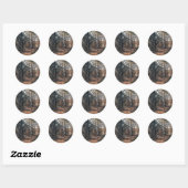 Pittoresk ontspannend bos ronde sticker (Vel)