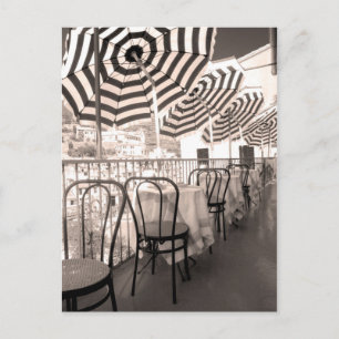 Pittoresk restaurantbalkon, Italië Briefkaart