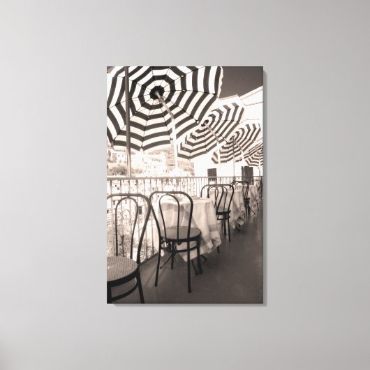 Pittoresk restaurantbalkon, Italië Canvas Afdruk (Voorkant)