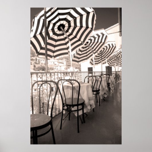 Pittoresk restaurantbalkon, Italië Poster (Voorkant)