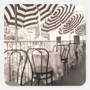 Pittoresk restaurantbalkon, Italië Vierkante Sticker