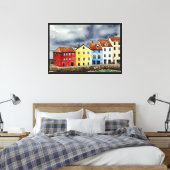 Pittoresk stad canvas afdruk (Insitu (Slaapkamer))