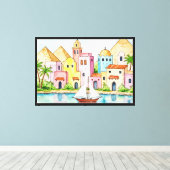 Pittoresk stad canvas afdruk (Insitu (Houten vloer))
