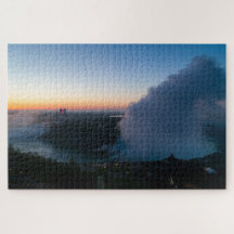 Pittoresk uitzicht op Niagara watervallen bij zons