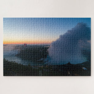 Pittoresk uitzicht op Niagara watervallen bij zons Legpuzzel