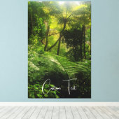 PITTORESKE GROENE BOS VAREN FROND SCHILDERACHTIG F CANVAS AFDRUK (Insitu (Houten vloer))