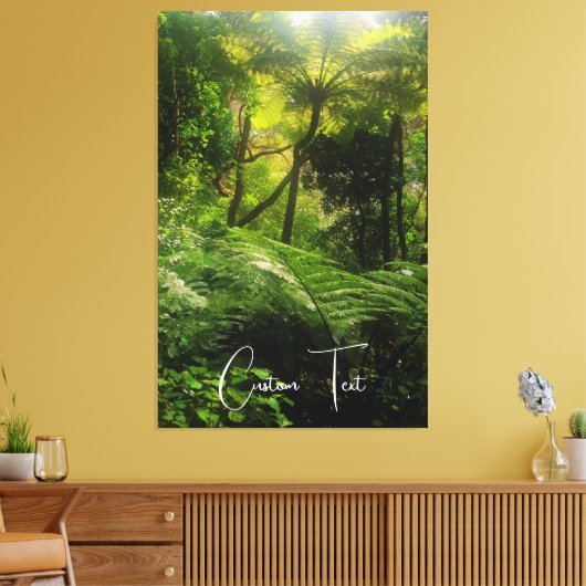 PITTORESKE GROENE BOS VAREN FROND SCHILDERACHTIG F CANVAS AFDRUK (Insitu (Woonkamer))