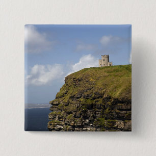 Pittoreske kliffen van Moher en O'Brien's Toren. Vierkante Button 5,1 Cm