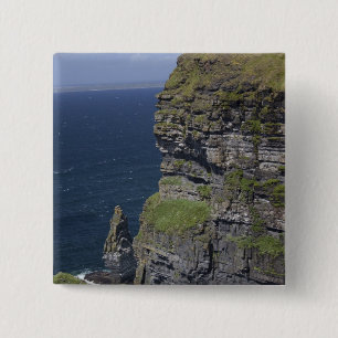 Pittoreske kliffen van Moher en O'Brien's Tower Vierkante Button 5,1 Cm