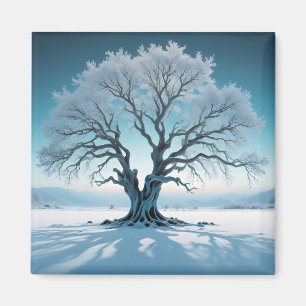 Pittoreske Landscape Tree Winter Natuur Wallpaper Magneet