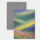 Pittoreske Landschap Bergen Valley Natuur Rustig Magneet (Voorkant / Achterkant)