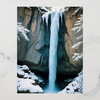 Pittoreske Landschap Bos Waterval Natuur Kalm Folie Feestdagen Briefkaart