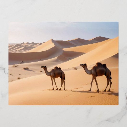Pittoreske Landschap Desert Sand Natuur Rustig Folie Feestdagen Briefkaart (Voorkant)