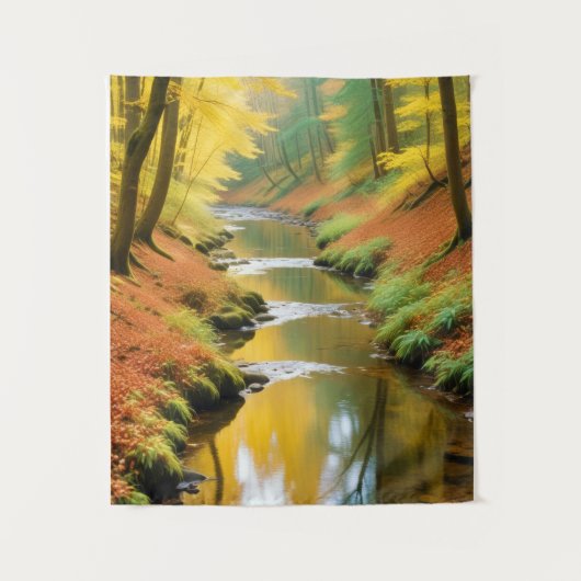 Pittoreske Landschap Forest River Natuur rustig Wandkleed (Voorkant)