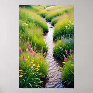 Pittoreske Landschap Forest Stream Natuur Walk Poster