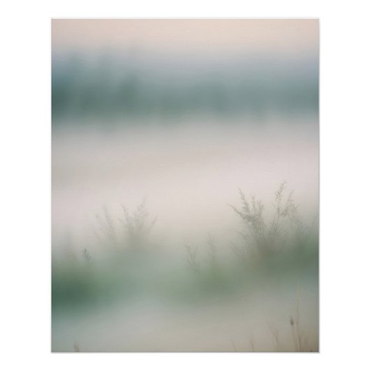 Pittoreske Landschap Mist Natuur Achtergrond Art Perfect Poster (Voorkant)