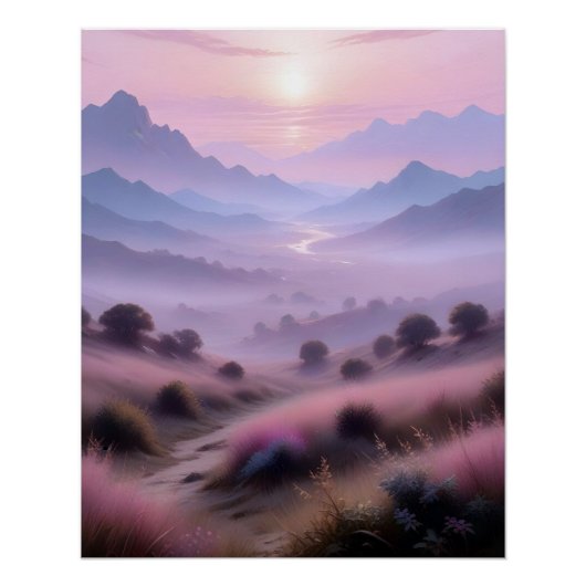 Pittoreske Landschap Poster Achtergrond Wallpaper (Voorkant)