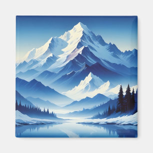 Pittoreske Landschap Winter Natuur Achtergrond Art Magneet