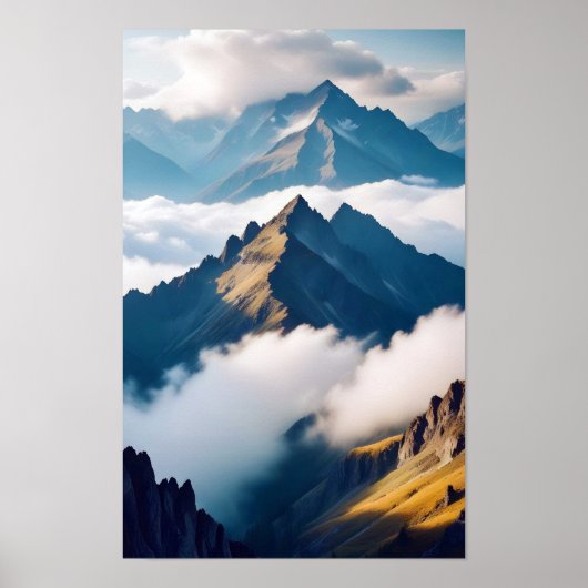 Pittoreske landschapsbergen Natuur rustig Poster (Voorkant)
