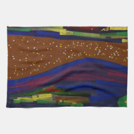 Pittoreske Meerkleurige Landschap Keukenhanddoek