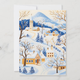 Pittoreske Mountain Village Christmas Kaart