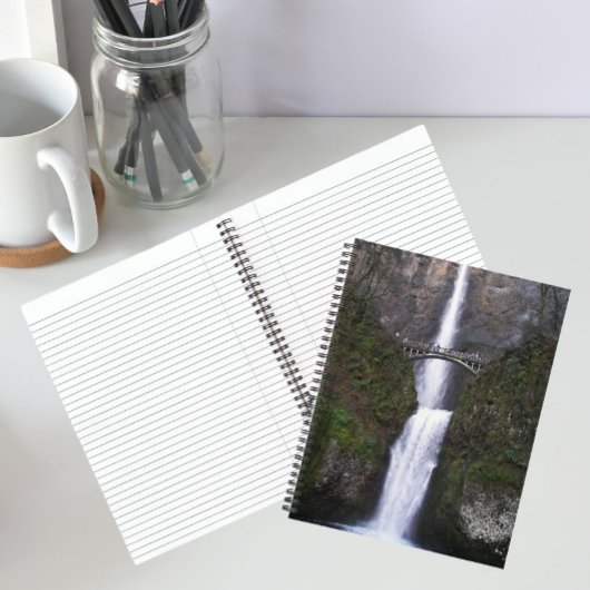 Pittoreske Multnomah Falls Landschap Notitieboek