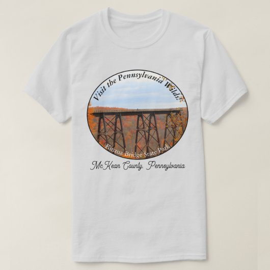 Pittoreske PA Wilds Souvenir Kinzua Bridge LT T-shirt (Design voorkant)