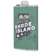 Pittoreske Rhode Island Retro Silhouette  Heupfles (Links)