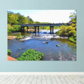 Pittoreske rivierbrug canvas afdruk (Insitu (Houten vloer))