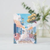 Pittoreske straatjes van Mykonos Briefkaart (Staand voorkant)