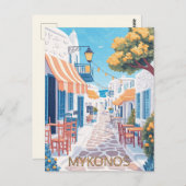 Pittoreske straatjes van Mykonos Briefkaart (Voorkant / Achterkant)