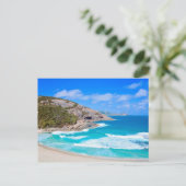 Pittoreske zeegezicht zachte golven rotsen oceaan briefkaart (Staand voorkant)