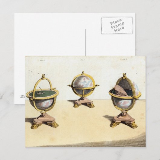 Pitt's Cabinett Wereldbol-schrijftabel Briefkaart (Voorkant / Achterkant)