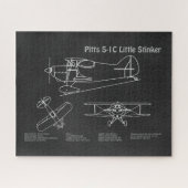 Pitts S-1C - Vliegtuigblauwdruk Plans PD Legpuzzel (Horizontaal)