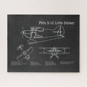 Pitts S-1C - Vliegtuigblauwdruk Plans PD Legpuzzel