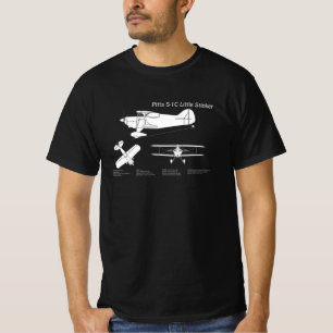Pitts S-1C - Vliegtuigblauwdrukplannen ABD T-shirt