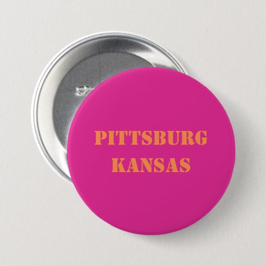 Pittsburg Kansas Ronde Button 7,6 Cm (Voorkant /achterkant)