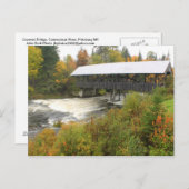 Pittsburg NH overdekte brug over de Connecticut Briefkaart (Voorkant / Achterkant)