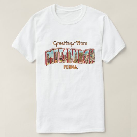 Pittsburg T-shirt met groet (Design voorkant)