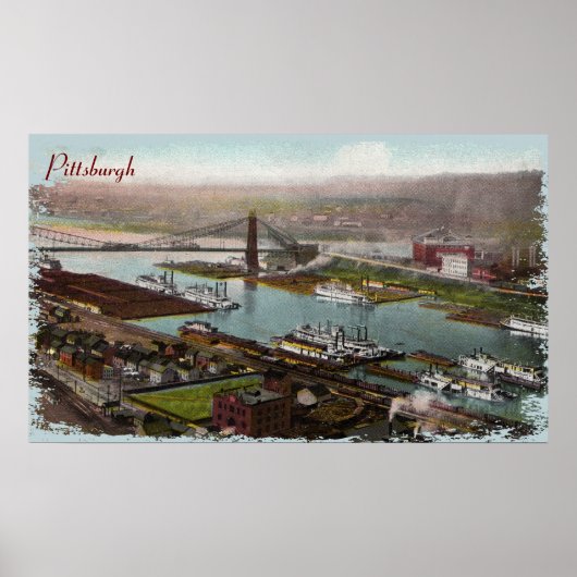 Pittsburgh 1800s Canvas afdrukken Poster (Voorkant)