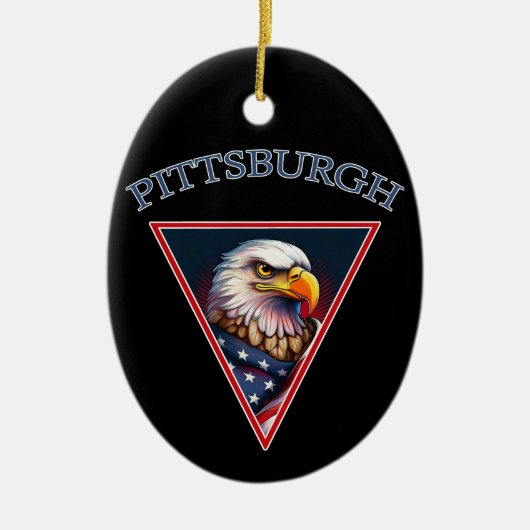 Pittsburgh American Bald Eagle Keramisch Ornament (Voorkant)
