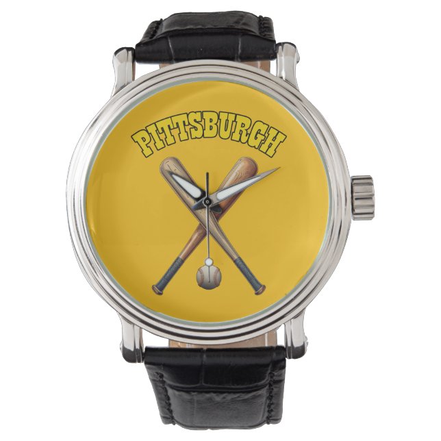 Pittsburgh Baseball Horloge (Voorkant)