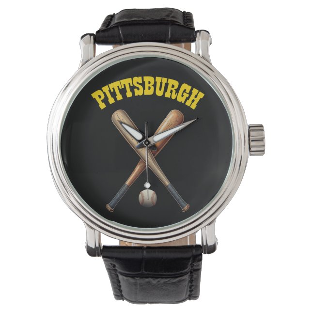 Pittsburgh Baseball Horloge (Voorkant)