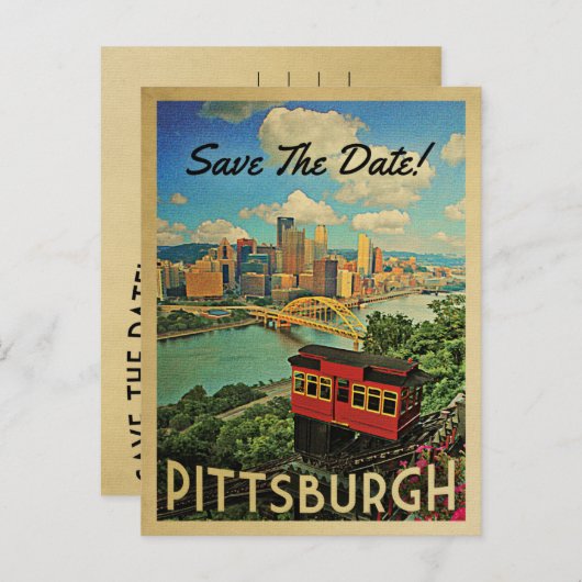 Pittsburgh bewaart de datum Briefkaarten (Voorkant / Achterkant)